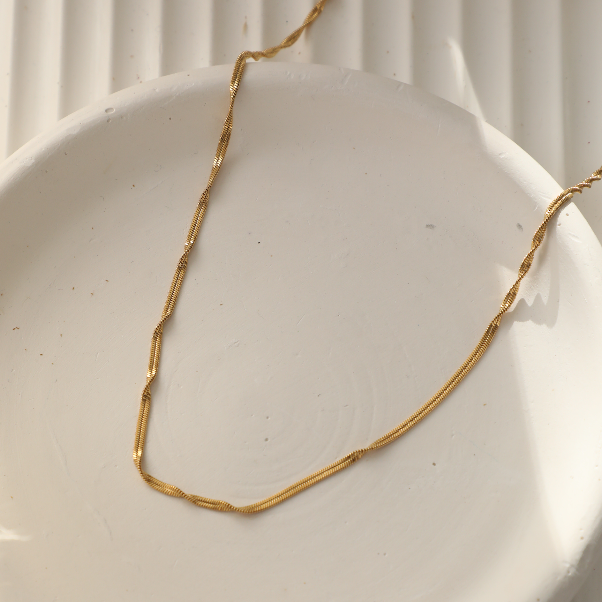 Çelik Gold Yarı Burgu Zincir (45 cm)